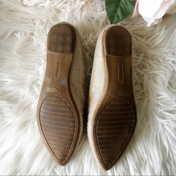 Gold Bedazzled Flats - Picture 4 of 5
